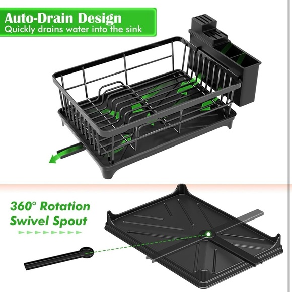 Dish Drying Rack - Space-Saving Small Dish Rack for Kitchen Counter - Picture 5 of 7
